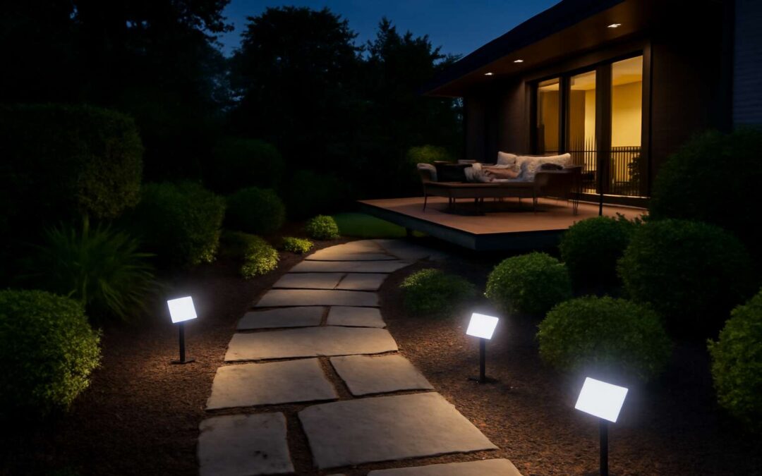 Illuminate Your Yard with solar flood lights yard for a stunning nightscape