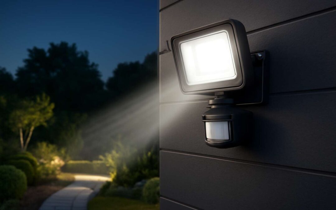 Shine Smart: flood lights sensor tech for instant motion-activated home security.