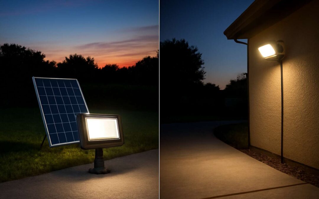 solar flood lights vs electric