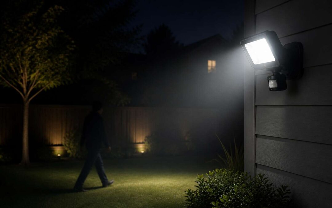 flood lights turn on and off